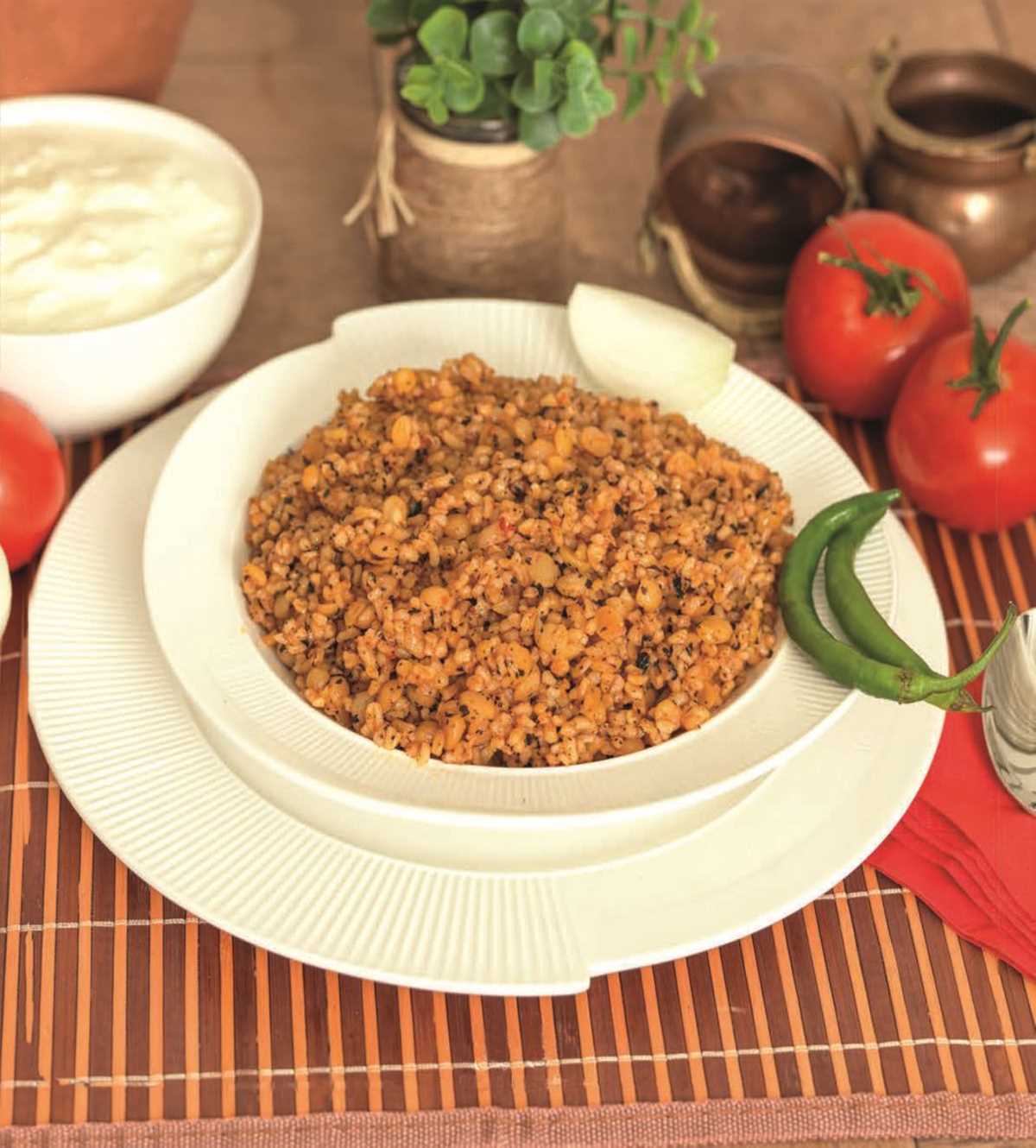 mukaşerli bulgur pilavı